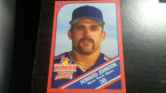 1990 WONDER BREAD STARS HOWARD JOHNSON NEW YORK METS BASEBALL CARD# 17 OF 20