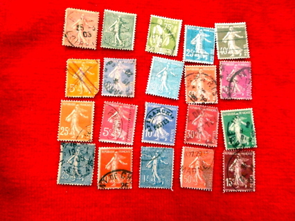 20- France Postage Stamps #1.    