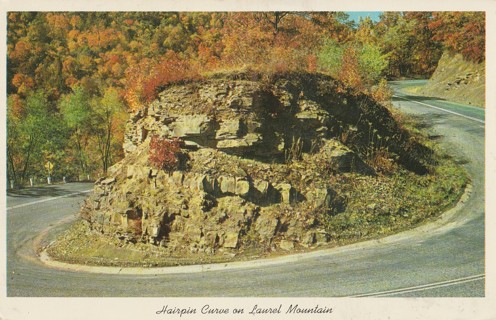 Vintage Unused Postcard: z: Hairpin Curve on Laurel Mountain, WV