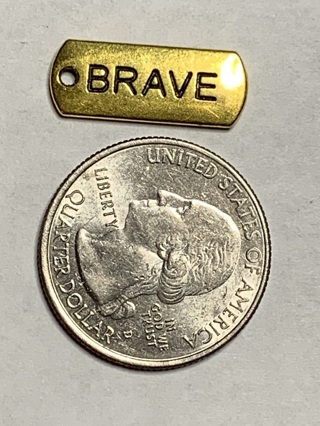 GOLD WORD CHARM~#1~BRAVE~1 CHARM ONLY~FREE SHIPPING!