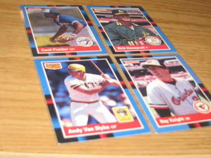 FOUR 1988 DONRUSS BASEBALL CARDS lot 7773