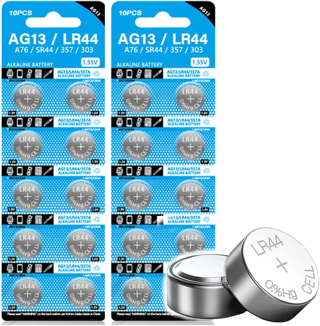 [NEW] LR44 / AG13 / 357 / 303 / SR44 Battery 1.5V Button Coin Cell Batteries (20-Pack) 