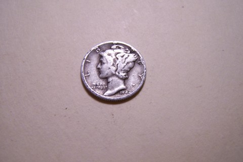 Silver 1942-D Winged Liberty Head Mercury Dime