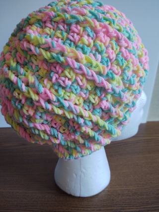 Hand Crocheted Ribbed Hat 