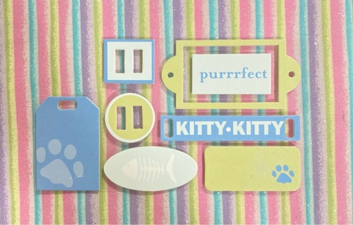 Kitty chipboard stickers