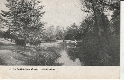 Vintage Used Postcard: g: West Lawn Cemetery, Canton, OH