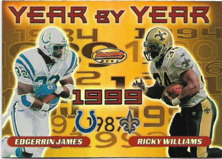 2000 BOWMANS BEST EDGERRIN JAMES / RICKY WILLIAMS YEAR BY YEAR REFRACTOR INSERT CARD