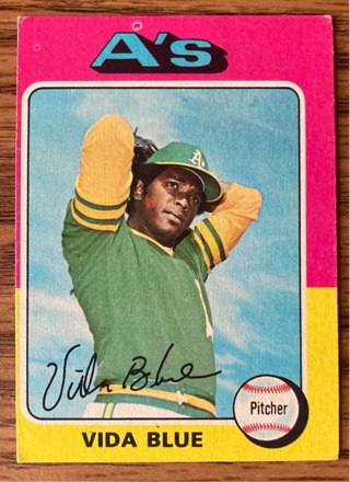1975 Topps Vida Blue baseball card 