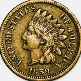 1859  Indian Head Cent, Bold Full Date/Highlights , Only Minor Wear, Insured, Refundable. 