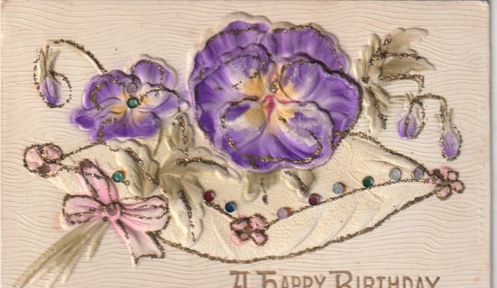 Vintage Used Postcard: (p): Pre Linen: Happy Birthday (thick)
