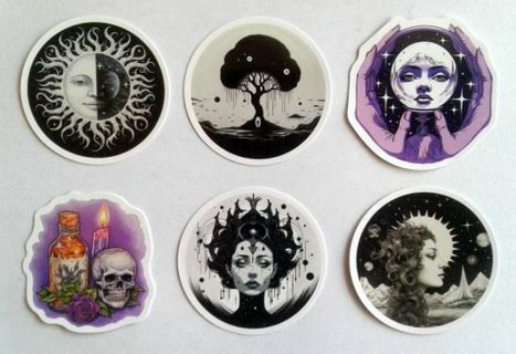 Six Mystical Vinyl Stickers