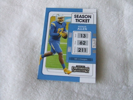 2021 Keenan Allen Los Angeles Chargers Panini Contenders Season Ticket Card #52