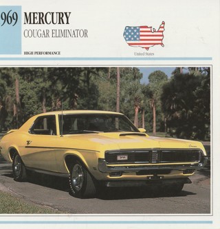 Classic Cars 6 x 6 inches Leaflet: 1969 Mercury Cougar Eliminator