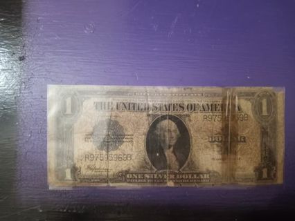 1923 large note silver certificate rough shape