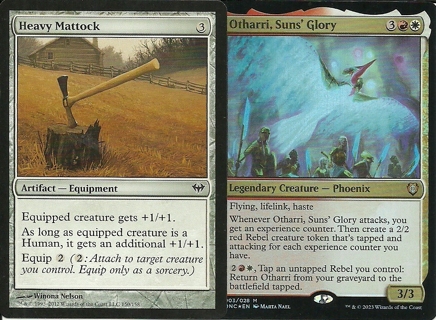 2 MTG Cards: Otharri, Suns' Glory Phyrexia: AWBO 003/028 Foil, Dark Ascension Heavy Mattock 150/158