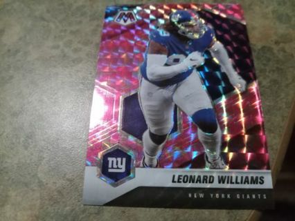 2021 PANINI MOSAIC PINK/BLUE PRIZM LEORNARD WILLIAMS NEW YORK GIANTS FOOTBALL CARD# 154