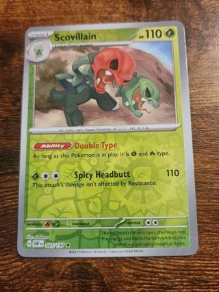 Pokemon Scovillain reverse holo rare card 025/197