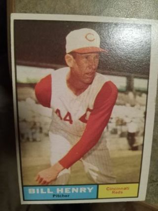 1961 TOPPS BILL HENRY CINCINNATI REDS BASEBALL CARD# 66