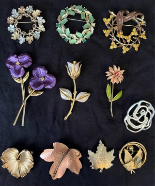 Flower or Leaf Brooches 