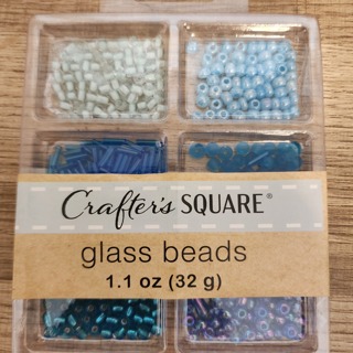 NEW - Crafter's Square - Blue Glass Beads