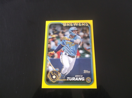 2024 TOPPS SERIES 2   BRICE  TURANG    Yellow Parallel   card  #  570   milwaukee  Brewers