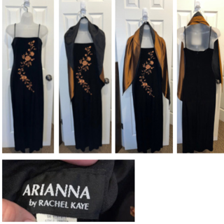 Black With Gold Floral Formal Dress Arianna By Rachel Kaye