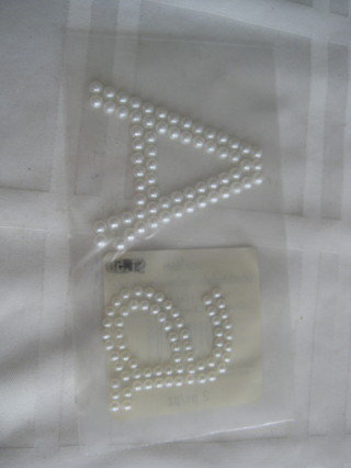 2 Pearly letter sticker, A and a, 1 upper and 1 lower case letters. NIP