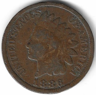 1886 Indian Head Penny U.S. One Cent Coin