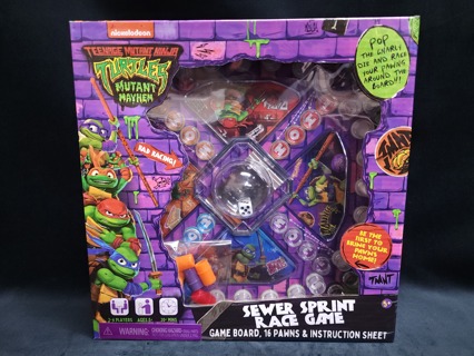 Teenage Mutant Ninja Turtles Mutant Mayhem Sewer Sprint Race Game Board Trouble