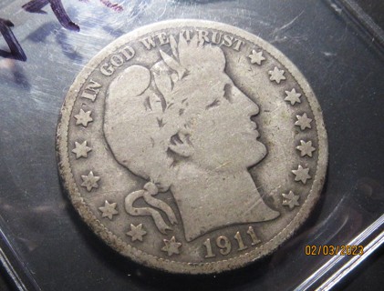 ★★ 1911 BARBER HALF DOLLAR VG ★★ **90% SILVER**