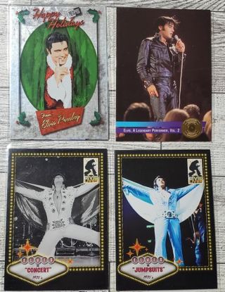 4 Elvis Cards! Holiday Chromium and Gold record card!