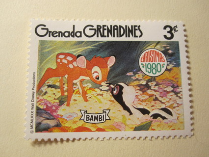 Grenada / Disney 3c stamp: 1980 Bambi - Uncancelled