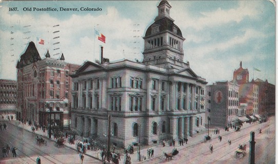 Vintage Used Postcard: (s): 1914 Old Post Office, Denver, CO