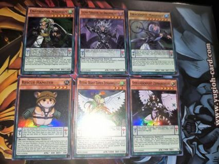 6 mint condition Yugioh Pendulum Cards