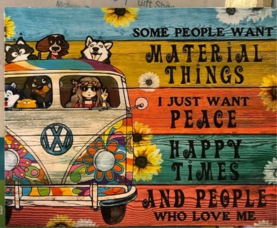 Peace and Love VW van - 3 x 4” MAGNET - GIN ONLY