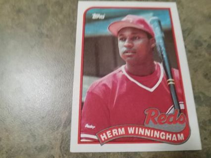 1989 TOPPS HERM WINNINGHAM CINCINNATI REDS BASEBALL CARD# 366