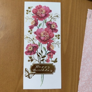 Pink Flowers Birthday Card