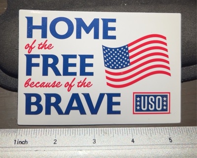 HOME OF THE FREE USO AMERICAN FLAG MAGNET 