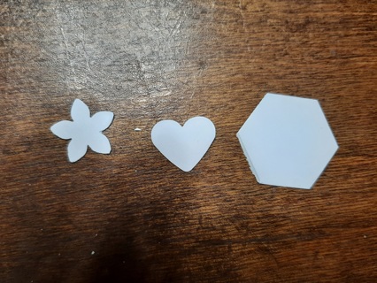 300 White Stickers ~ heart, hexagon, flower