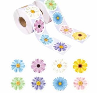 ➡️NEW⭕(8) 1" BEAUTIFUL FLOWER STICKERS!! (SET 3 of 3)