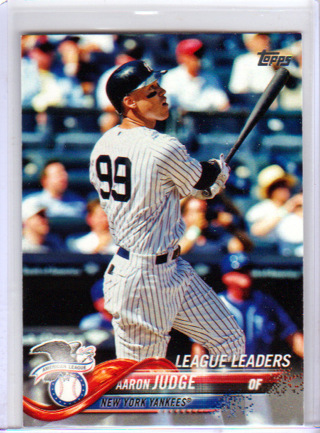 Aaron Judge, 2018 League Leaders Card #193, New York Yankees, (L4