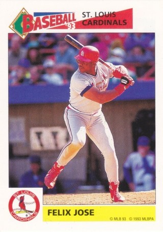 Felix Jose 1993 Panini Stickers St. Louis Cardinals