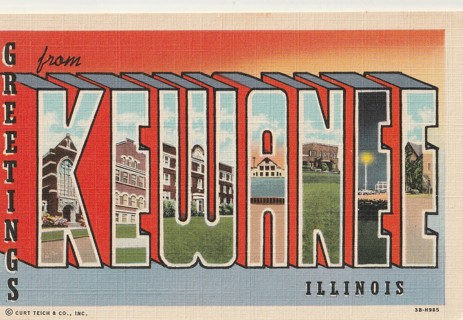 Vintage Unused Postcard: g: Greetings from Kewanee, IL