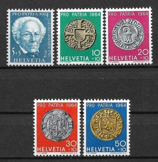 1964 Switzerland ScB334-8 complete Pro Patria set MNH