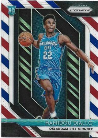 2018-19 PRIZM HAMIDOU DIALLO RED WHITE & BLUE PRIZM REFRACTOR ROOKIE CARD