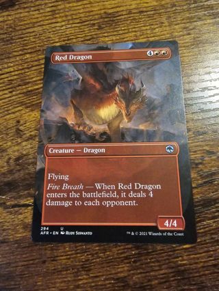 Magic the gathering mtg Red Dragon borderless