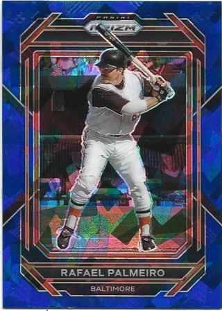 2023 PRIZM RAFAEL PALMEIRO BLUE CRACKED ICE PRIZM REFRACTOR CARD