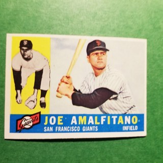 1960 - TOPPS EXNT - NRMT BASEBALL - CARD NO - 356 - JOE AMALFITANO - GIANTS