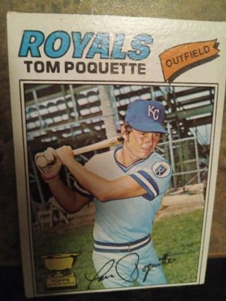 1977 TOPPS TOM POQUETTE KANSAS CITY ROYALS BASEBALL CARD# 93