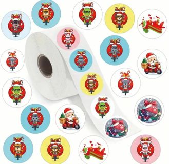 ➡️⭕⛄SPECIAL⛄⭕(100) 1" CHRISTMAS ANIMALS ON MOTORCYCLES STICKERS!! DOG CAT⛄